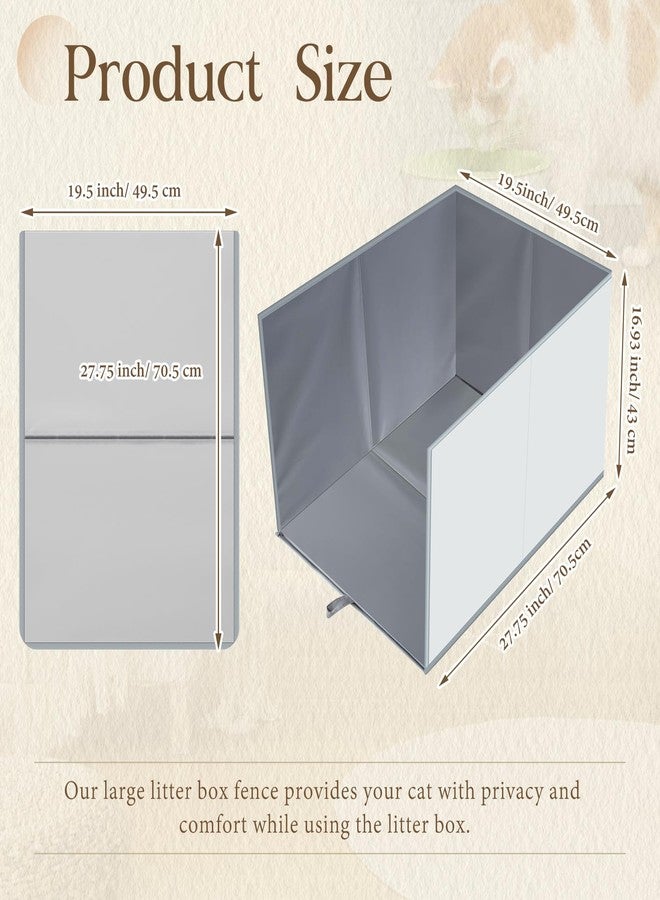 Reallnaive 27.8"L×19.5"W×16.93"H Foldable Cat Litter Box Enclosure Splash Guard with Removable Mat Large High Sided for Litter Pan Water Resistant Easy Clean Anti-Leakage Pee Shields Privacy Screen - Image 2